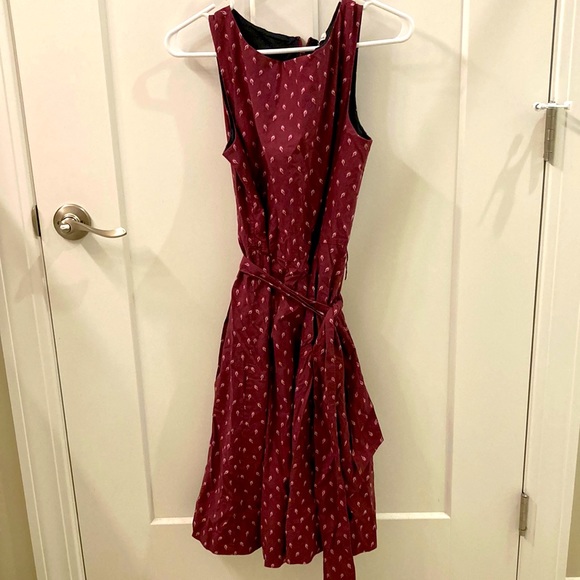 L. L. Bean Signature Maroon Paisley Dress. Size 10 - Picture 1 of 8